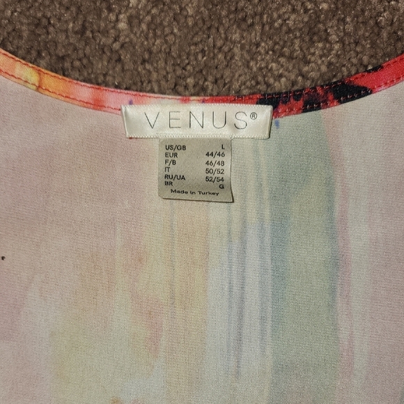 Pink and Blue V-Neck Cap Sleeve Maxi Sundress - Picture 3 of 4